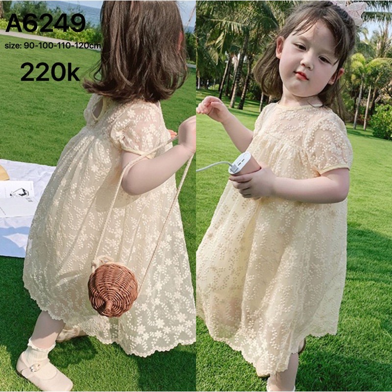 Váy bé gái hoa nhí vàng