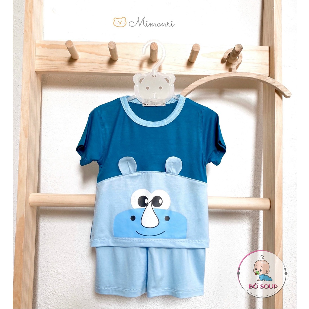 Bộ cộc tay thun lạnh phối màu in hình mimonri