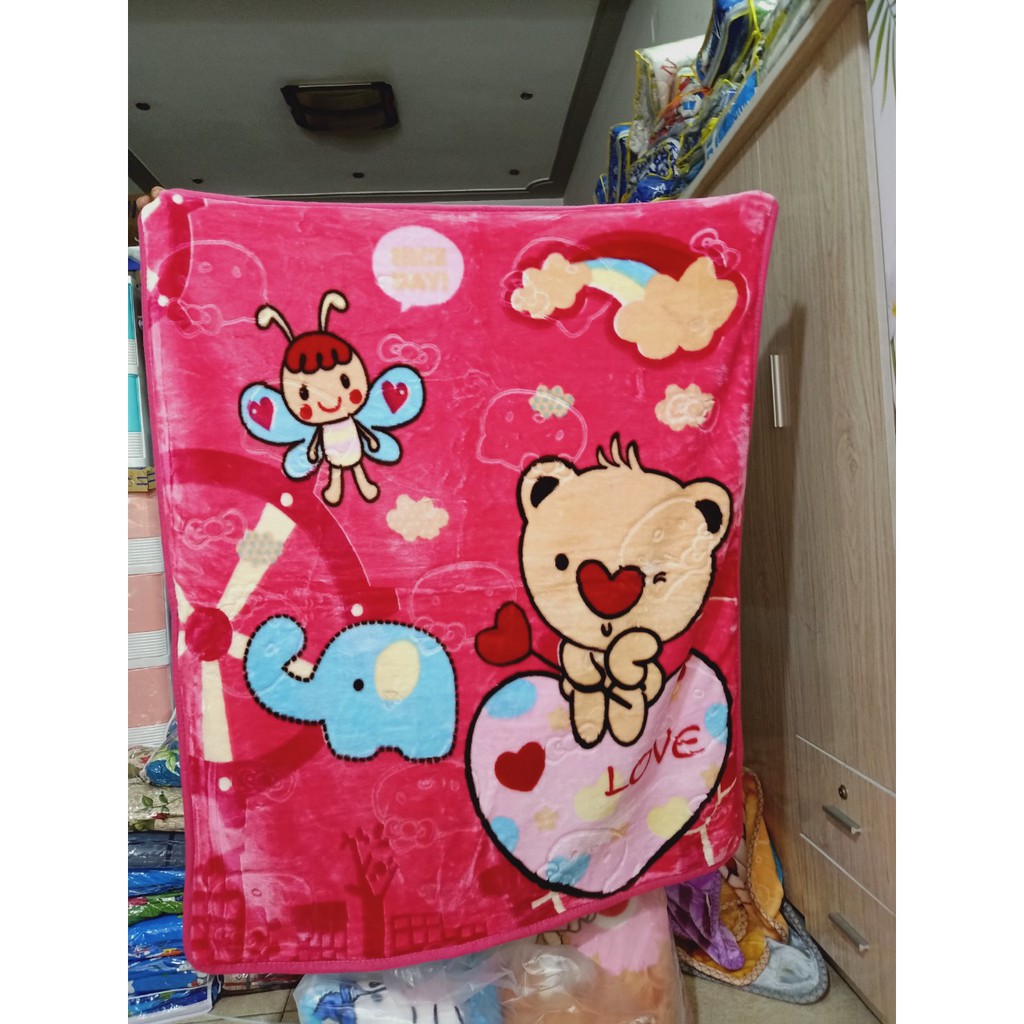 Chăn lông cao cấp 2 mặt đều in hình - Xịn và dày