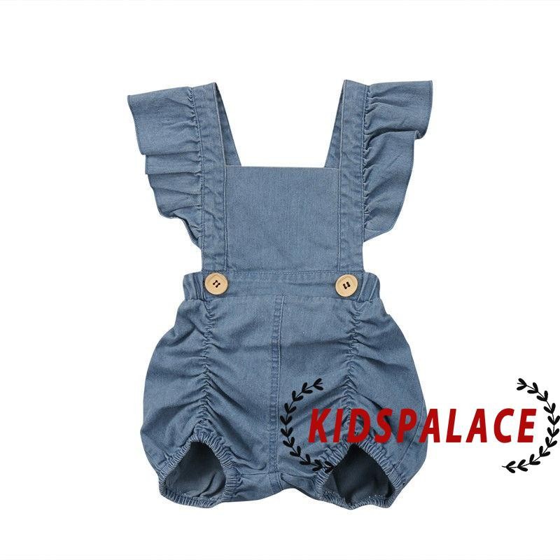 Bộ Áo Liền Quần Denim Xinh Xắn Dành Cho Bé Gái