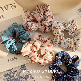 Dây cột tóc vải Scrunchies mix hoa lá theo màu cực xinh