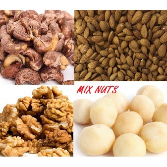 500g Hạt mix (5 loại hạt: hạnh nhân, macca, óc chó,hạt điều, bí)