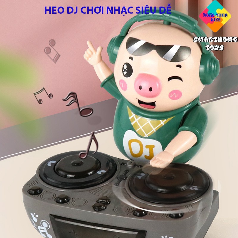 Heo Phát Nhạc - Chú Heo Chơi DJ Năng Động Siêu Dễ Thương Nhảy Theo Nhạc Và Đèn Cho Bé