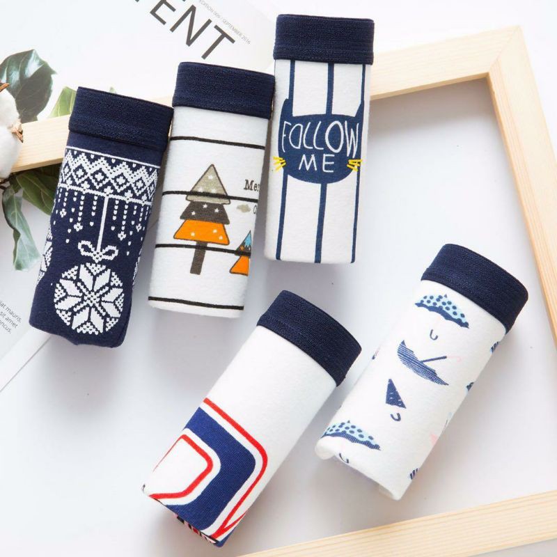 Quần Lót Nữ Cotton Phối Hình Rễ Thương
