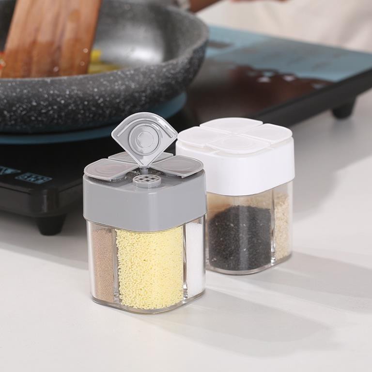 Hũ đựng gia vị, lọ đựng muối, đựng đường 4 ngăn tiện lợi thông minh