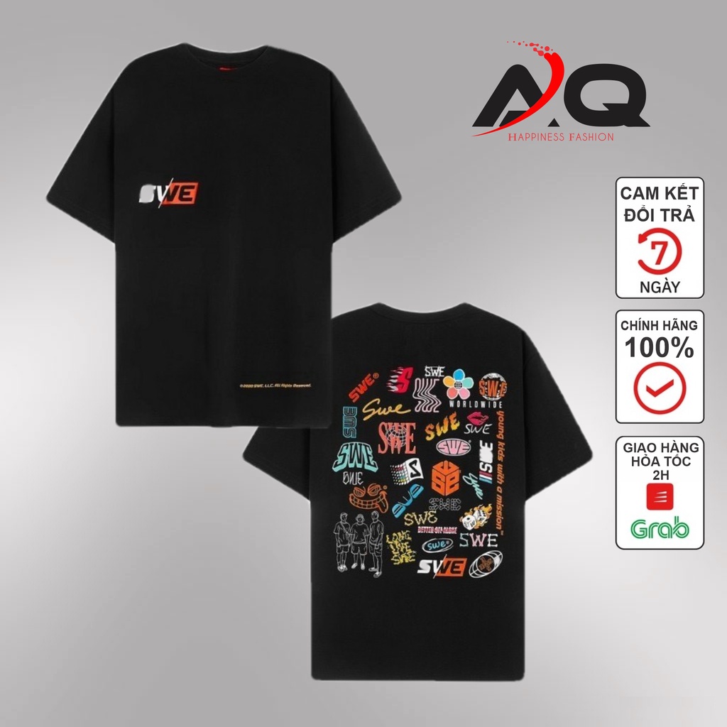 Áo thun Tay Lỡ SWE  form rộng Unisex nam nữ thời trang phong cách Ulzzang- AQ STORE