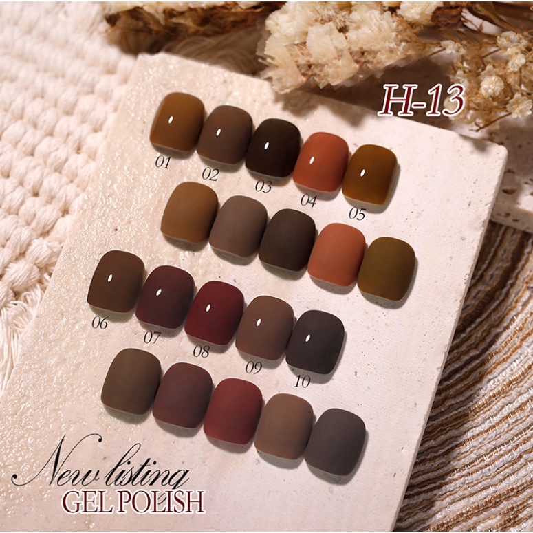 Angels Sơn móng tay chuỗi màu nâu cà phê Sơn Gel UV Angels,  AH13