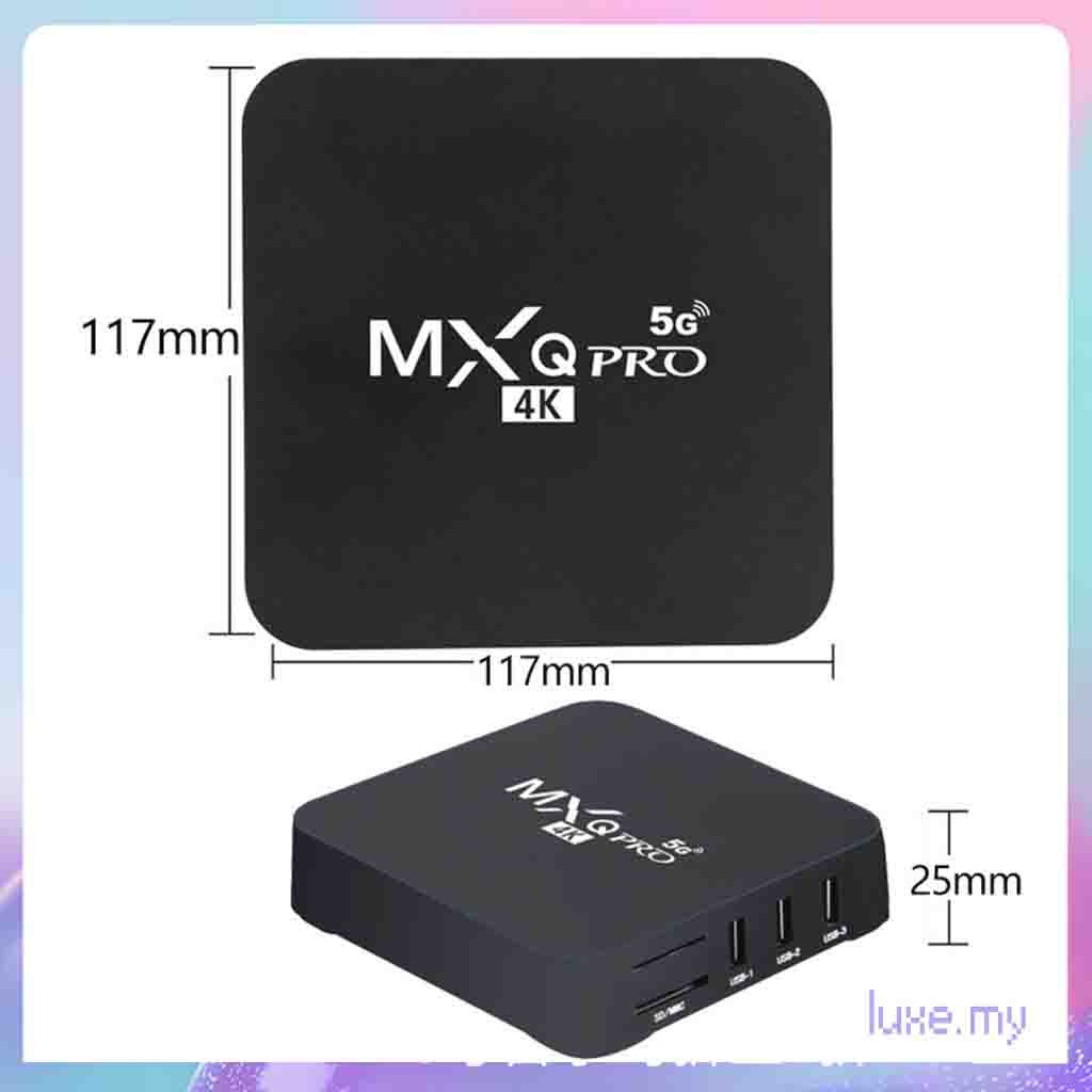 Hộp Tv Thông Minh Mxq Pro 4k 2.4g / 5ghz Wifi Android 9.0 Quad Core 1g + 8g (plus Kèm Phụ Kiện