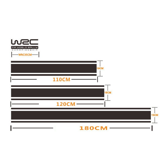 Dải Tem Dán Trang Trí Nóc Xe ô Tô  Wrc Ms-317