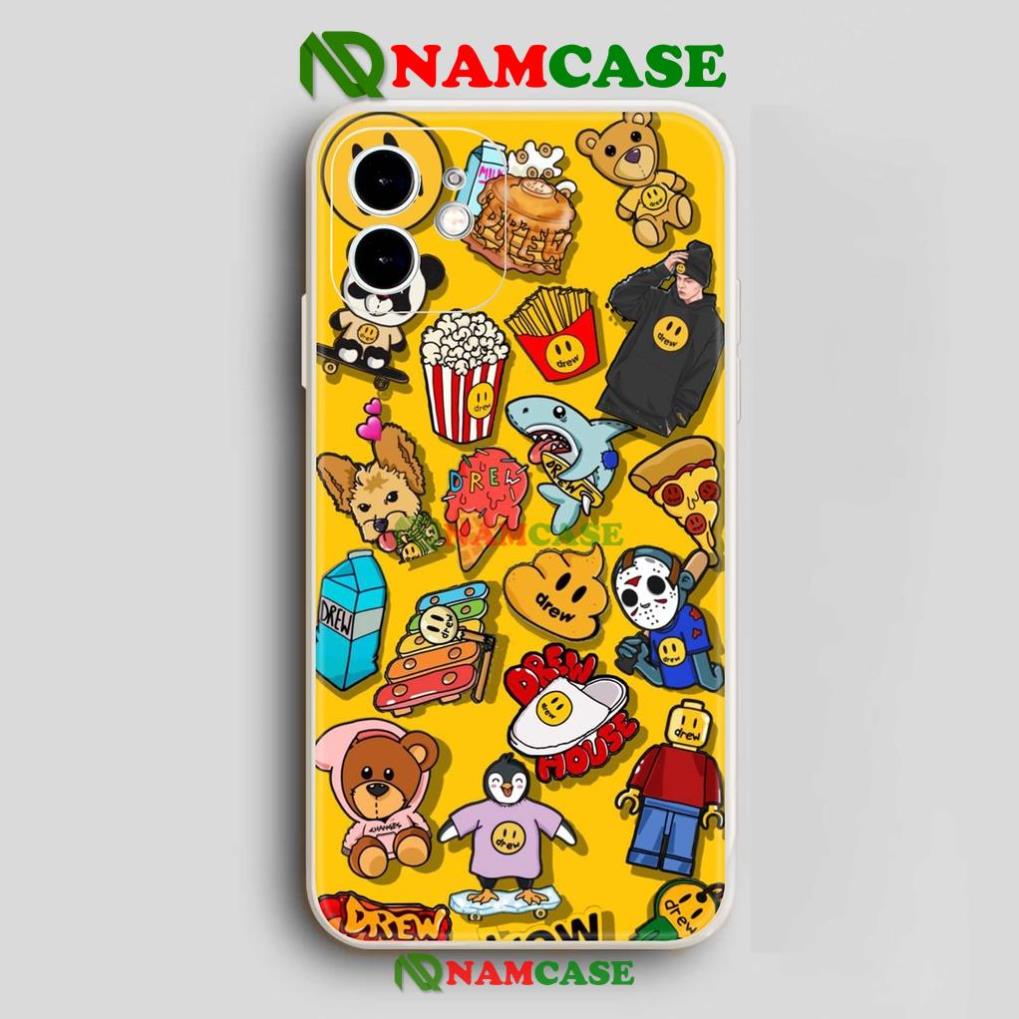 Ốp lưng iPhone Drew cạnh viền vuông silicon mềm dẻo cho iphone 6/6s/7/8/X/XS/XR/11/12/13 Pro Plus Max cute dễ thương đẹp