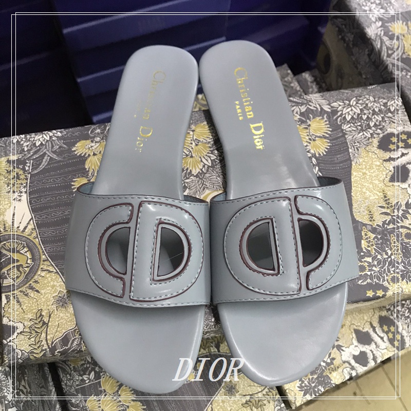 Dép Da Bò In Chữ Thoải Mái Thời Trang Cho Nữ Size 34-42