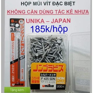 Mũi vít không cần dùng tắc kê nhựa của Unika - Nhật