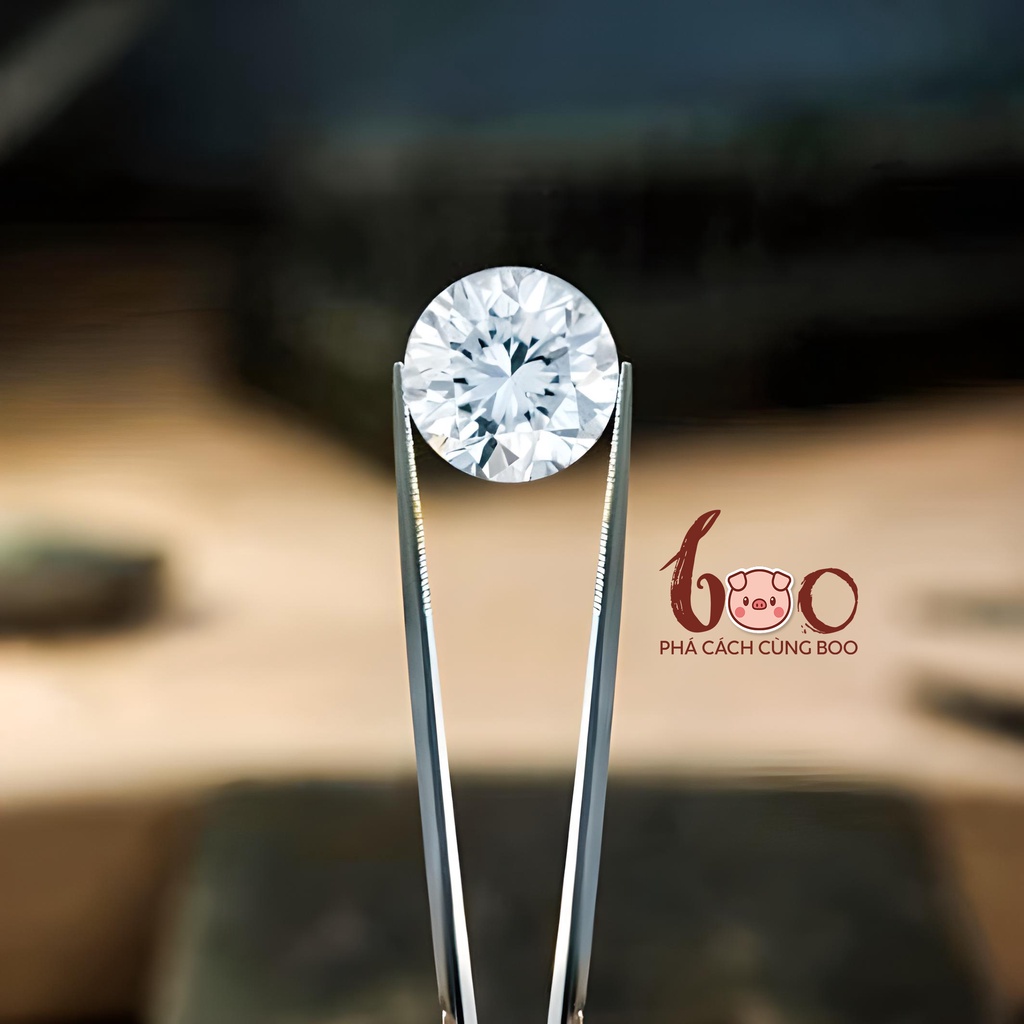 Kim cương nhân tạo Mỹ Moissanite nước D, độ sạch: FL Thử bút lên vạch đỏ