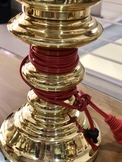 Cặp Đèn điện đồng cao 38cm