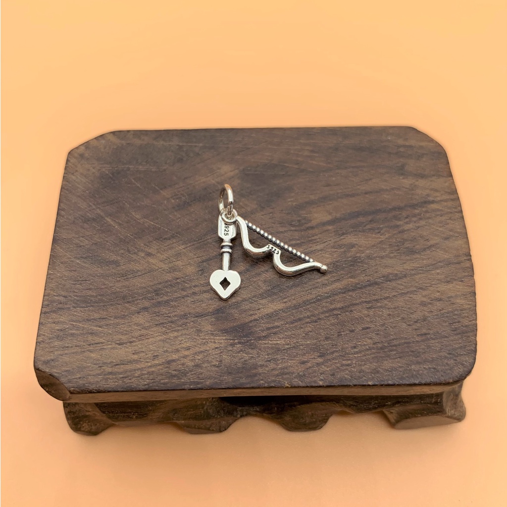 Charm móc treo cung tên và mũi tên bạc thái - Charm bạc 925 - Mã CA490 CB745