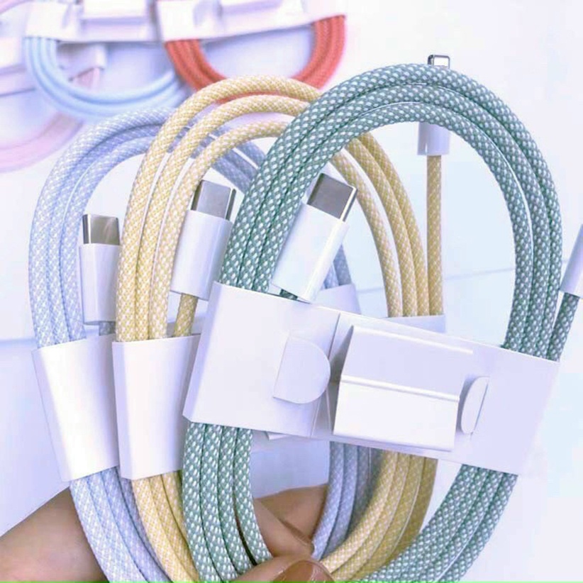 Cáp Sạc Nhanh Bọc Dù 20W / Cáp Sạc Điện Thoại Type-C Dây Dù 1M Cho 8Plus / Xs Max / 11 / 12 Pro / 13 ProMax - BH 3 Tháng