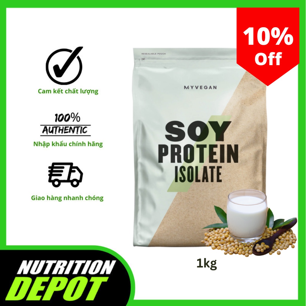 Bột Soy Protein Isolate - Sữa bổ sung đạm dành cho người ăn chay từ đậu nành 100% (túi 1kg)
