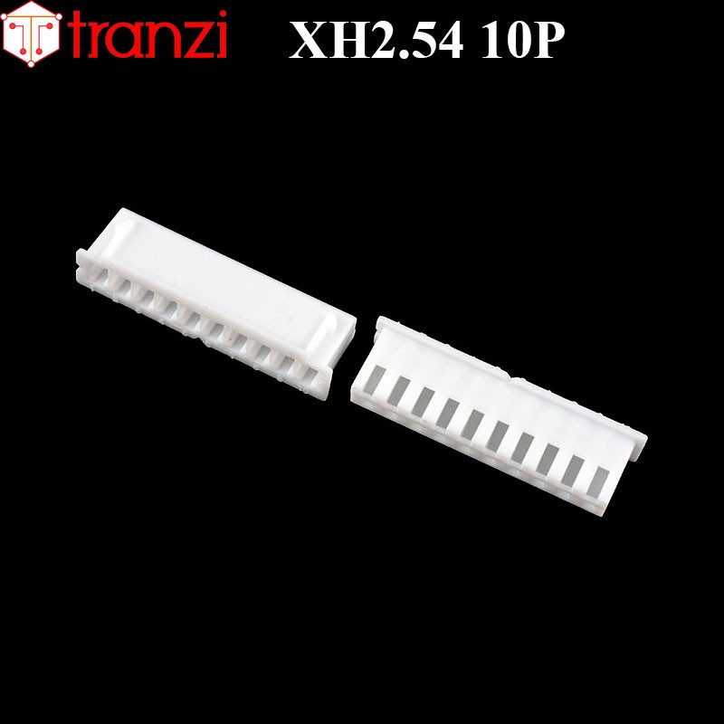 Vỏ header 2.54mm XH2.54 10P 8mm trắng - túi 50 cái