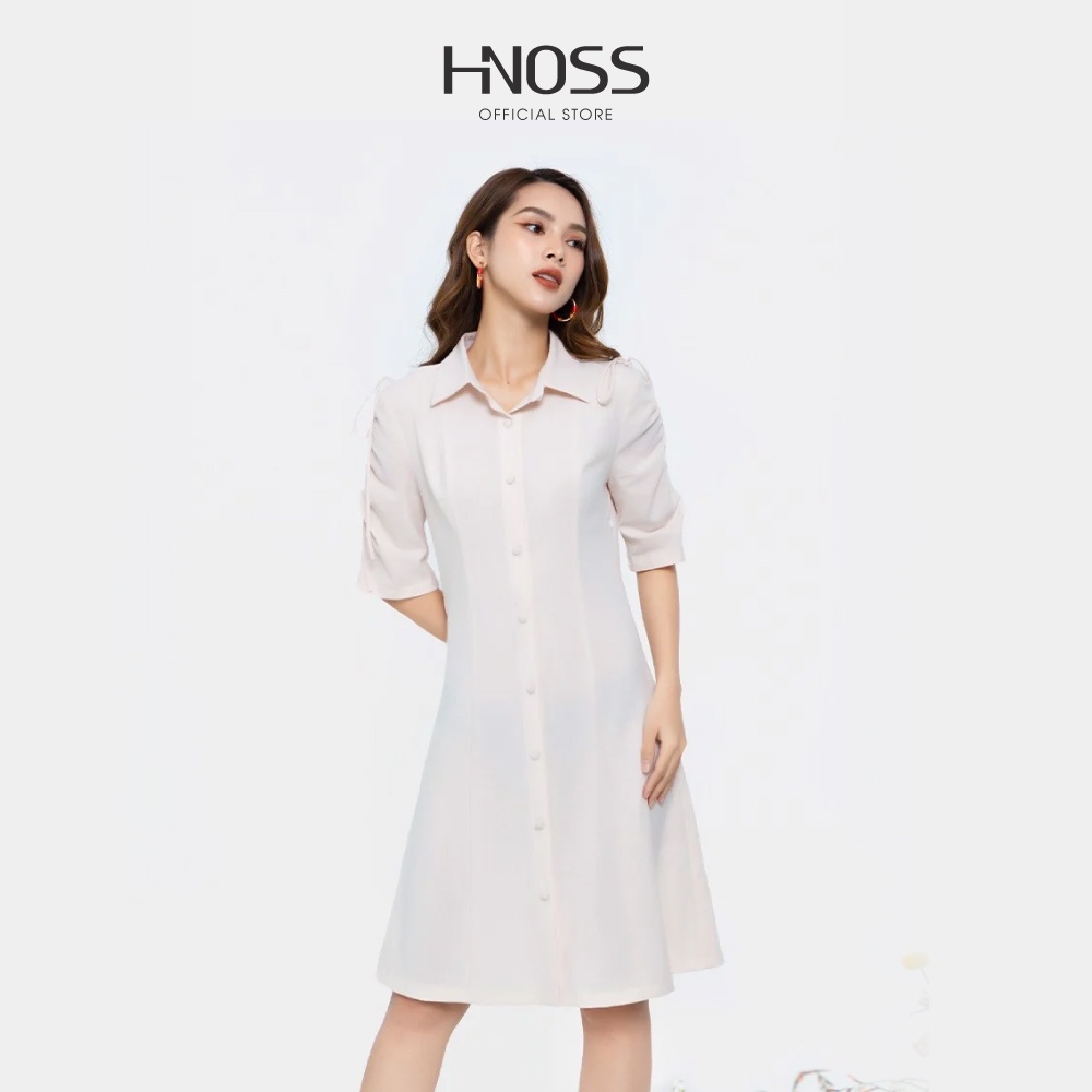 Đầm nữ sơ mi HNOSS kiểu dáng công sở Hopeful Dress DLU007