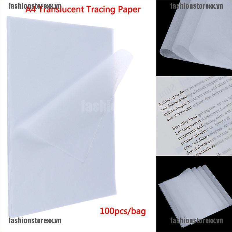 FASI 100pcs A4 Translucent Tracing Paper Copy Transfer Printing Drawing Paper Sheet VN