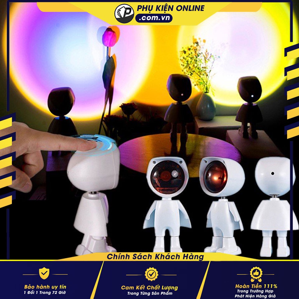 Đèn Hoàng Hôn, Đèn chiếu cầu vòng phi hành gia robot Màu Siêu Đẹp Dùng Quay Video livetream , Titok, chụp hình sống ảo