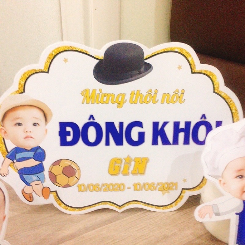 Hình chibi sinh nhật , baner bảng tên kích thước 20 *30 cm; 30*40cm