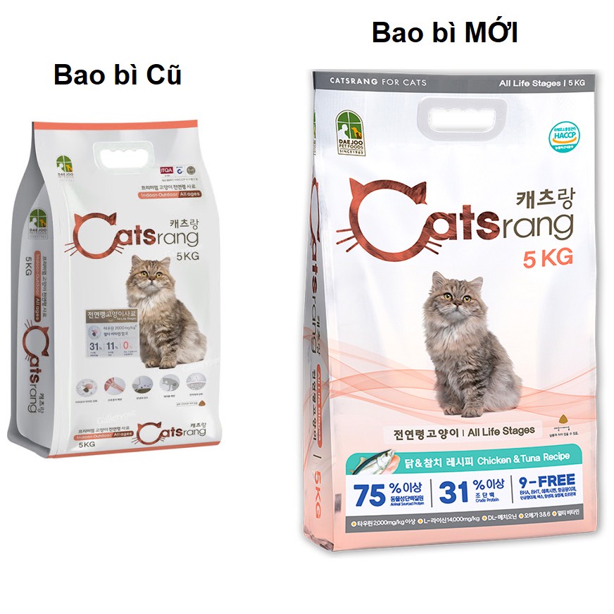 Thức ăn hạt Catsrang Hàn Quốc dành cho mèo lớn mèo con mọi lứa tuổi Túi 1Kg - Ú Nu Pet Shop