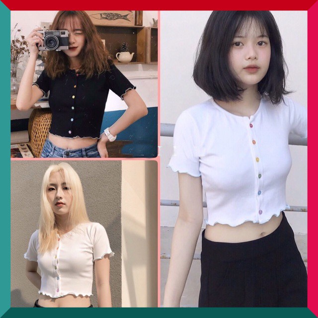 [ Mã WASTAPR giảm 10K đơn 50K] Áo Croptop Body Cuốn Biên Phối Cúc Màu Ulzzang Siêu Hot LAVUSA | BigBuy360 - bigbuy360.vn