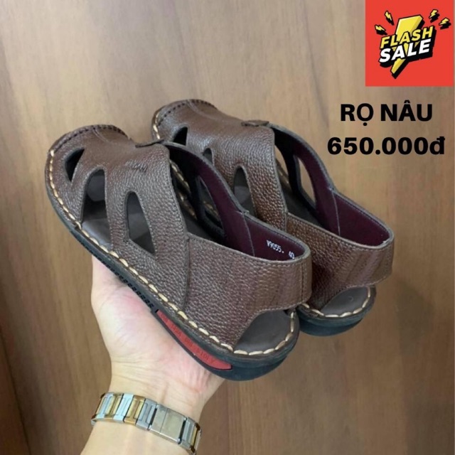 Giày Rọ Nam Da Bò Xịn Sò - Đi cực êm - Hàng Nét