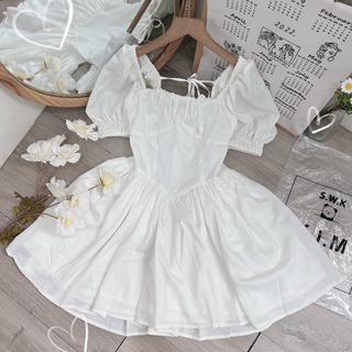 ĐẦM CỔ U TAY PHỒNG HỞ LƯNG