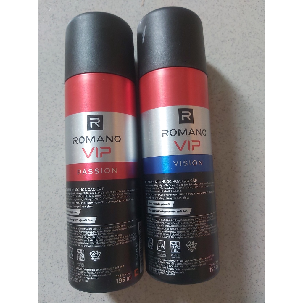 Romano - Xịt ngăn mùi toàn thân VIP 195ml