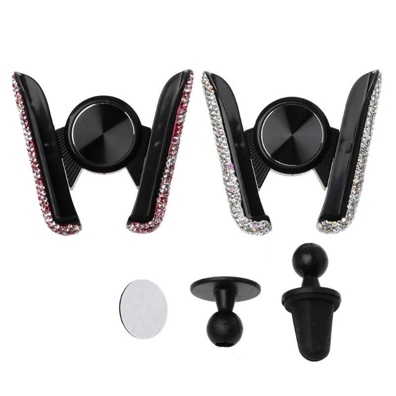 Set giá đỡ điện thoại trên ô tô đính đá cao cấp  ( Kèm Video ) ⚡️ Phụ Kiện Trang Trí Xe Hơi Cao Cấp | BigBuy360 - bigbuy360.vn