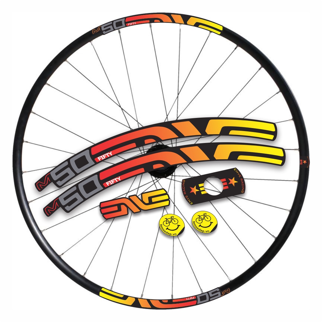 Tem decal dán vành niềng bánh xe đạp địa hình ENVE M50 FIFTY | MTB wheel decal | Temxedap.vn