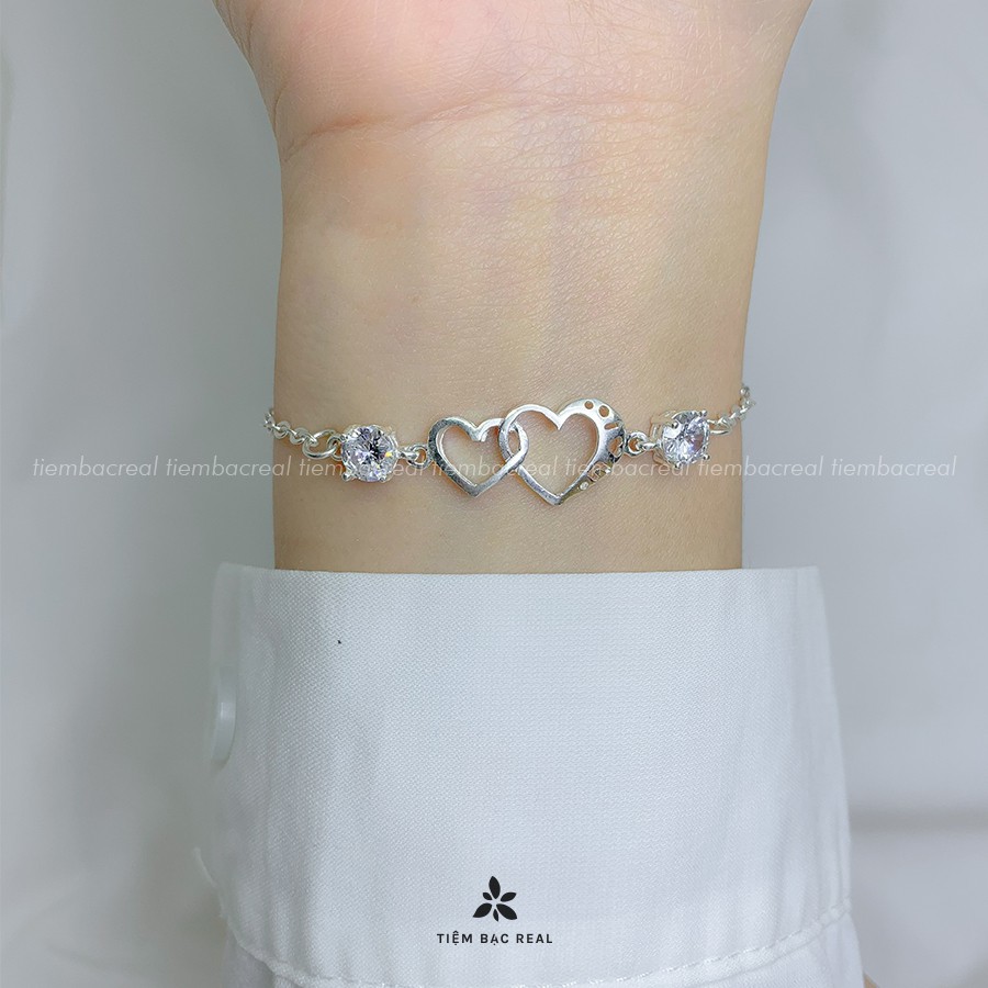 Lắc tay tim lồng tim thiết kế độc đáo, lắc tay tim bạc không han gỉ | BigBuy360 - bigbuy360.vn