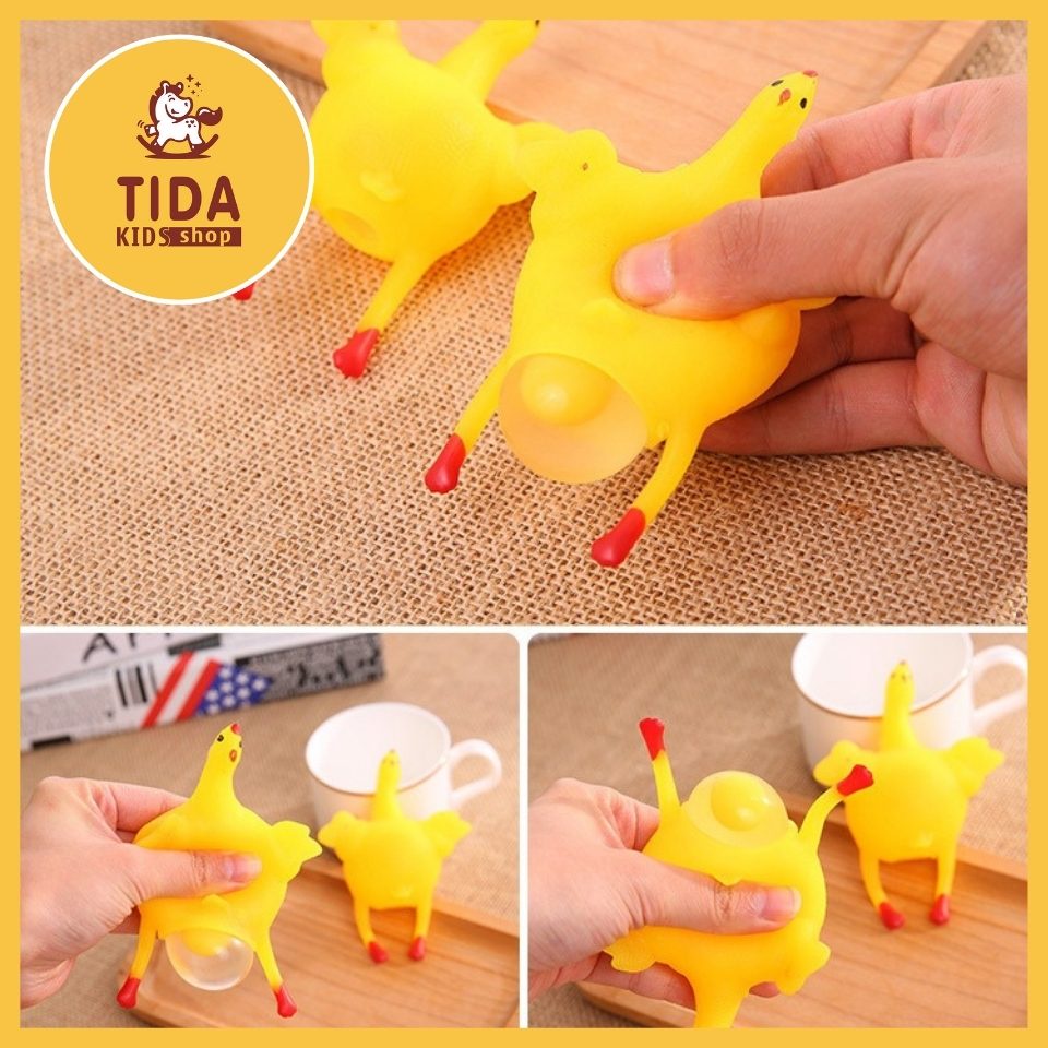 Móc Khóa Gà Đẻ Trứng ⚡ HÀNG ĐẸP ⚡ Móc Chìa Khóa Gà Silicon, Tuyển Tập Đồ Bóp Giảm Stress TiDa Kids Shop