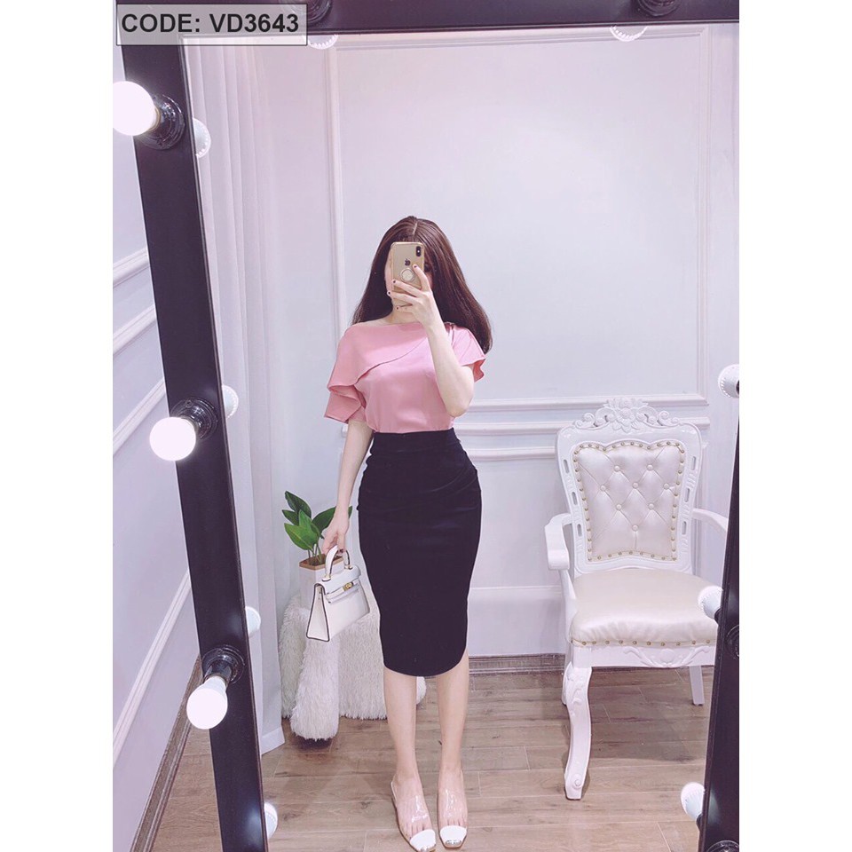 Đầm công sở💕FREESHIP💕Đầm công sở Set Áo Hồng Phối Chân Váy Body Đẹp ( có hình thật) | BigBuy360 - bigbuy360.vn