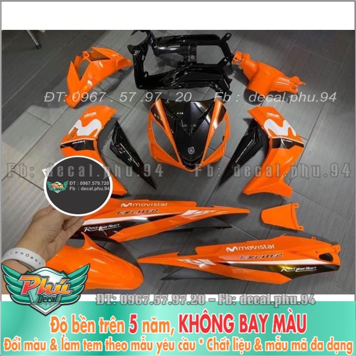 Tem rời Exciter 135 Movistar Cam đen (X) -1