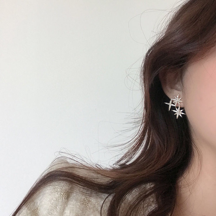 Khuyên Tai Hình Lục Giác Đơn Giản Phong Cách Hàn Quốc