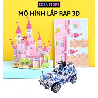 Đồ chơi lắp ráp mô hình nhà 3D bằng bìa xốp Boba Store đồ chơi giáo dục cho bé nhiều mẫu mới nhất 2021