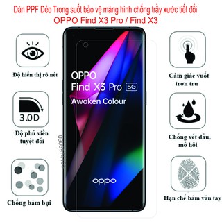 Dán PPF Full màng hình  OPPO Find X3 pro / Find X3, bảo vệ màng hình tránh qua đập, tránh trầy xước