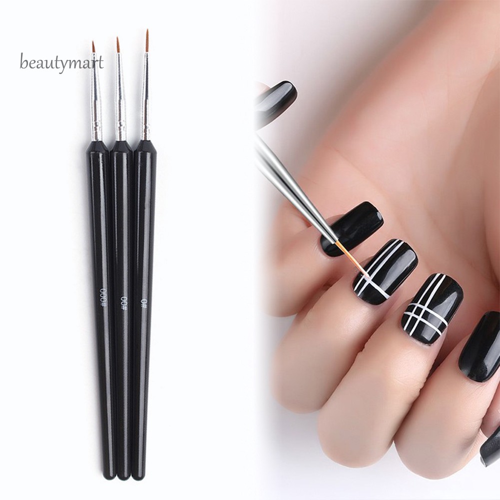 [Hàng mới về] Bộ 3 cọ vẽ móng tay chuyên nghiệp dùng làm Nail