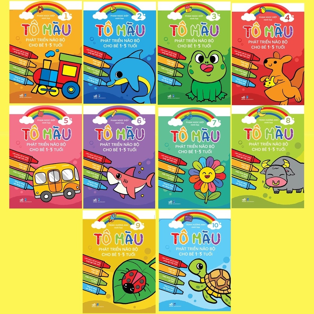 Sách - Bộ Tô màu phát triển não bộ cho bé 1-5 tuổi