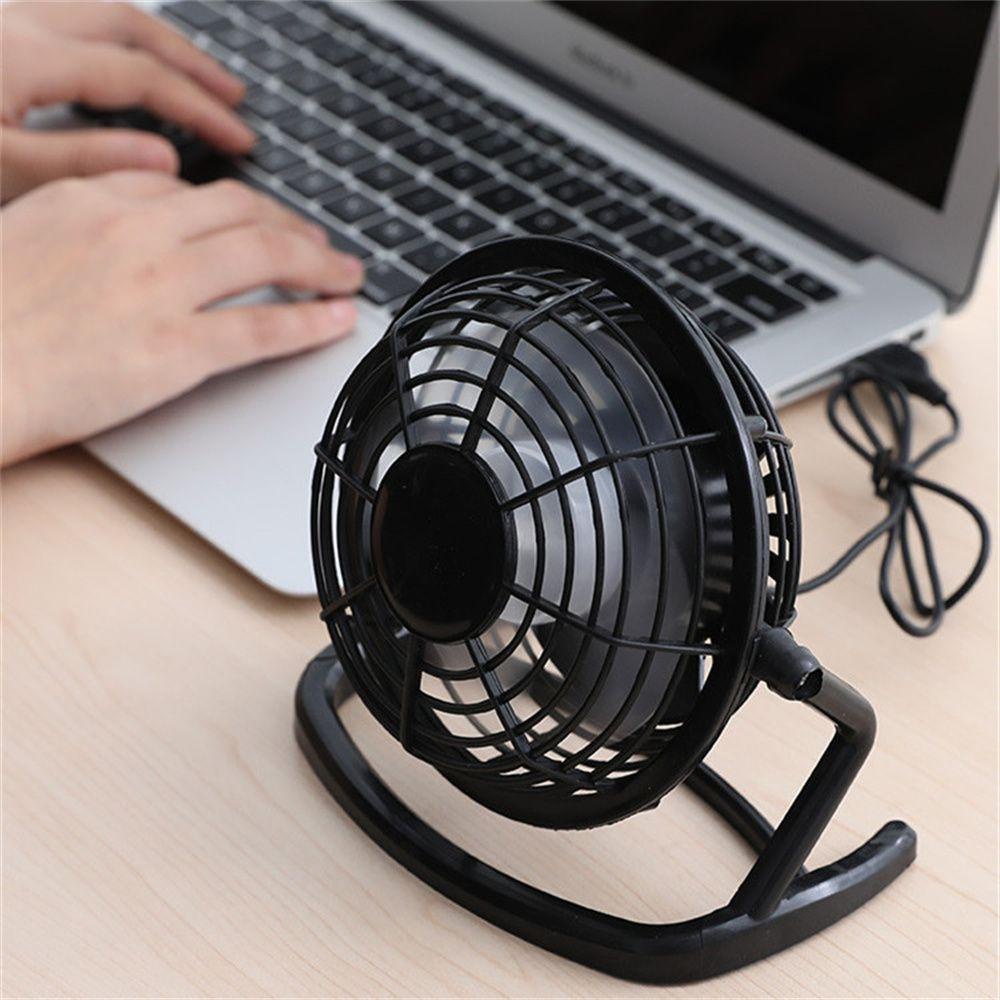 Quạt Làm Mát Mini Để Bàn Màu Đen Ngà Xoay 180 Độ Cắm USB