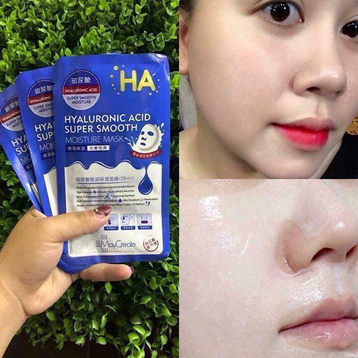 Mặt nạ dưỡng ẩm HA Hyaluronic Acid Super Smooth Xanh