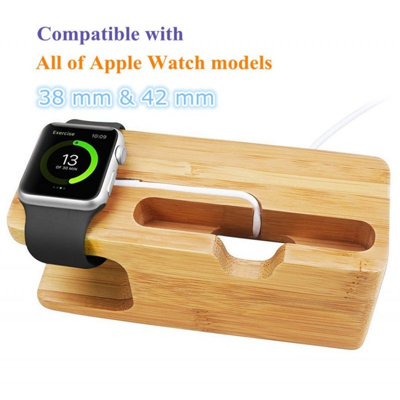 Dock sạc để bàn bằng gỗ cho Apple Watch