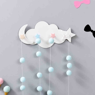 Wall Hook Wall Mounted Cartoon Cloud Shape Wall Coat Rack Hat Hooks Robe Hook Entryway Wall Hangers Hooks