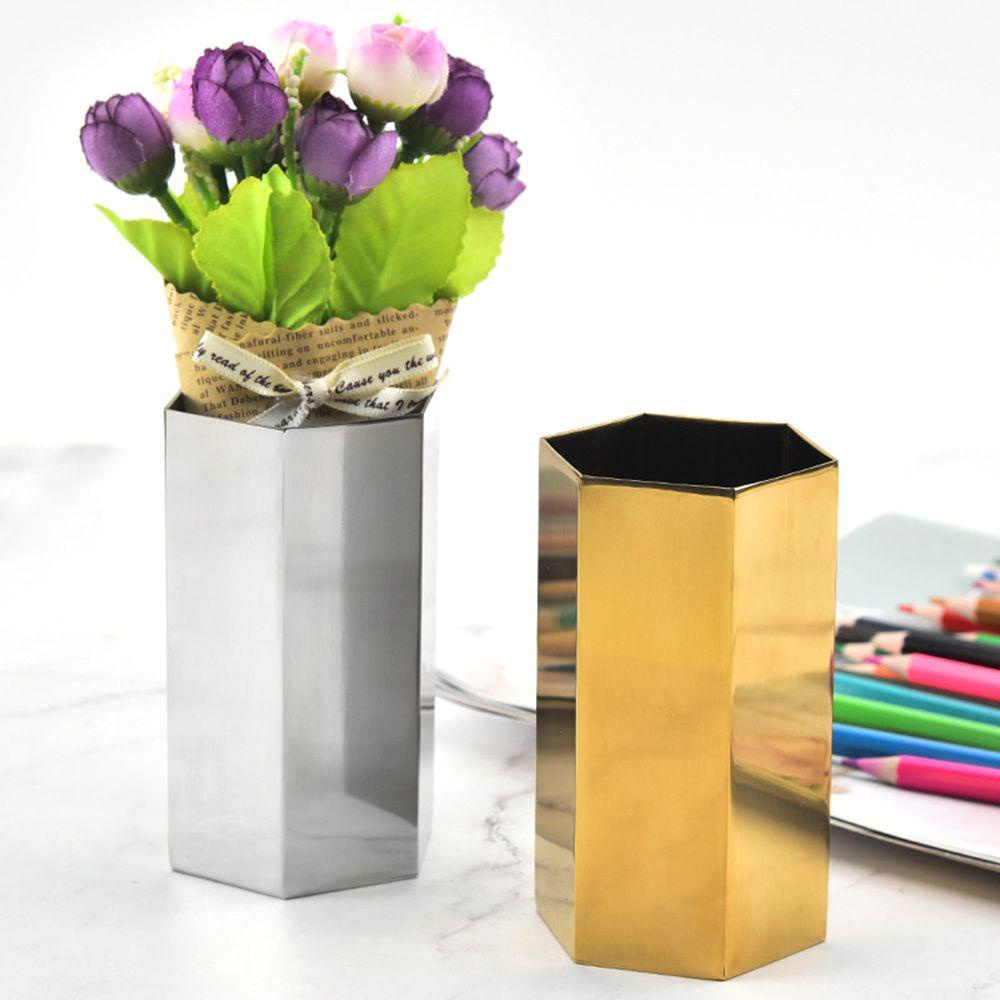 Giá Đỡ Bút Bằng Thép Không Gỉ Hình Lục Giác Thanh Lịch Sắp Xếp Gọn Gàng