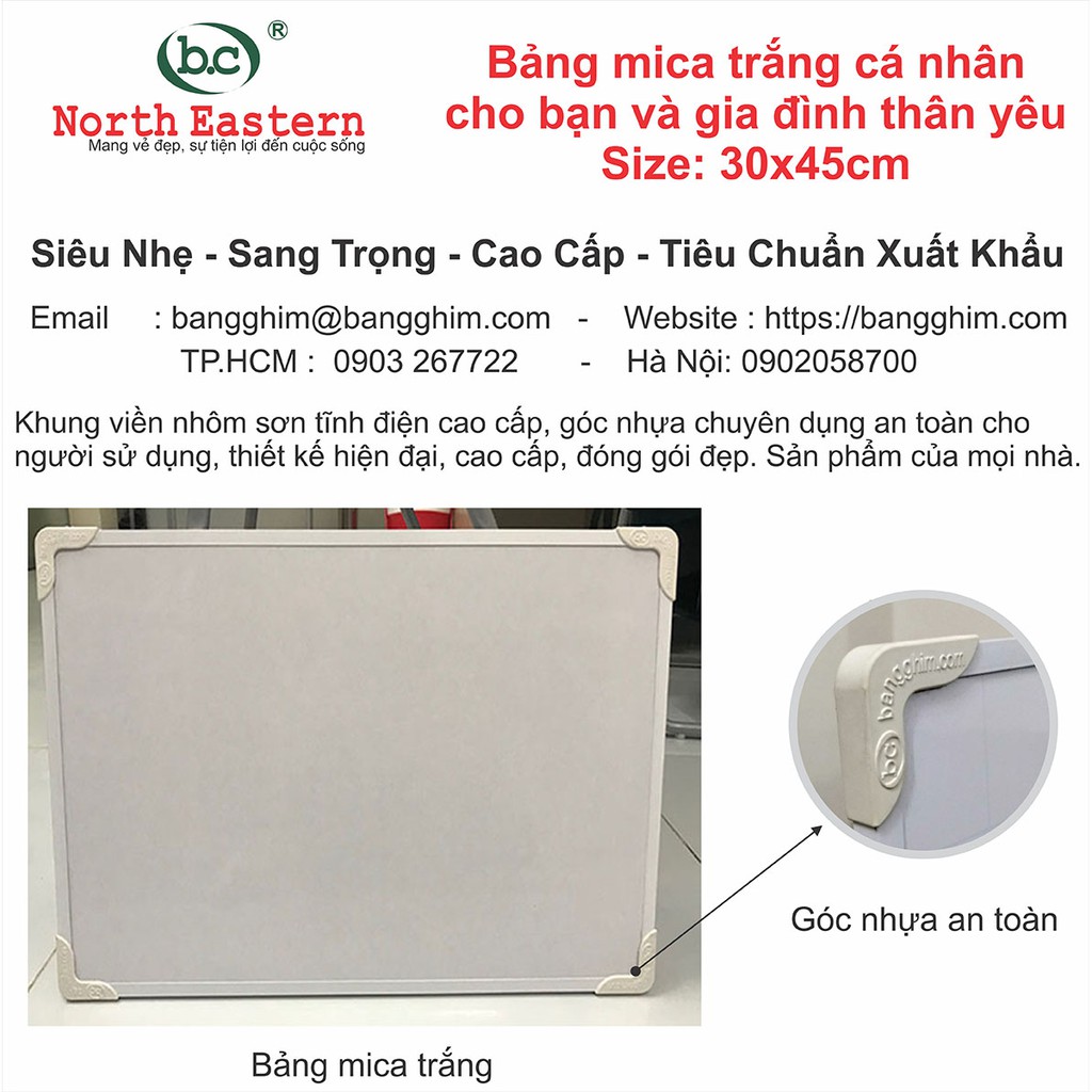 Bảng trắng cá nhân dành cho gia đình, văn phòng, kích thước 30x45cm