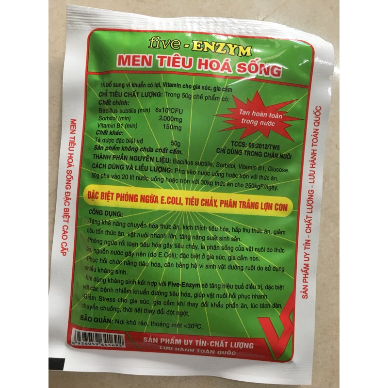 Men tiêu hoá sống  chỉ dùng trong thú y