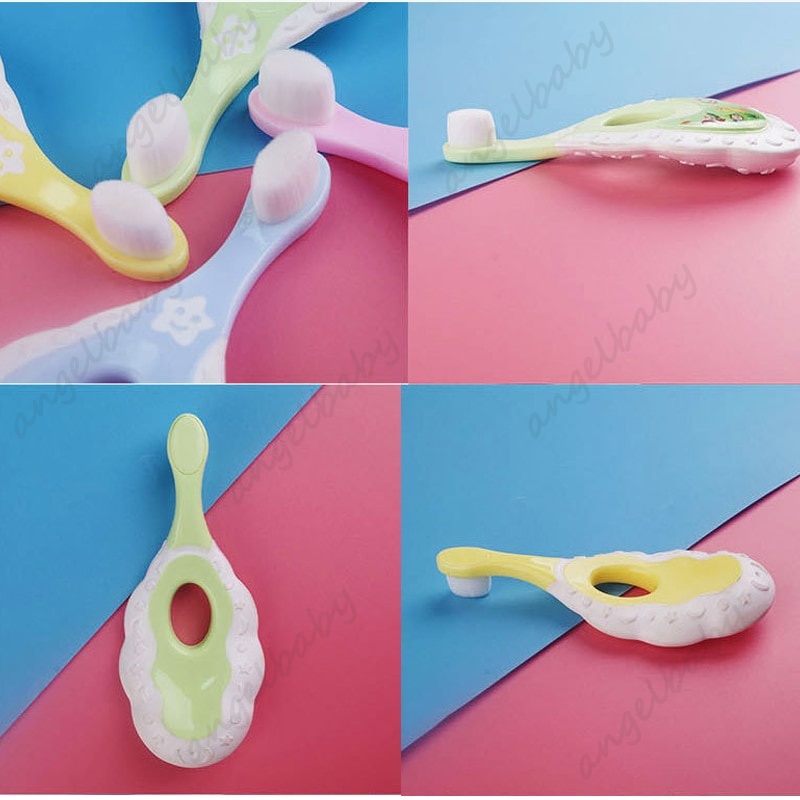 Bàn Chải Đánh Răng Với Tay Cầm Silicone Vệ Sinh Răng Miệng Cho Bé 2-12 Tuổi